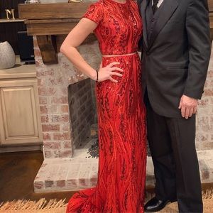 Red formal gown